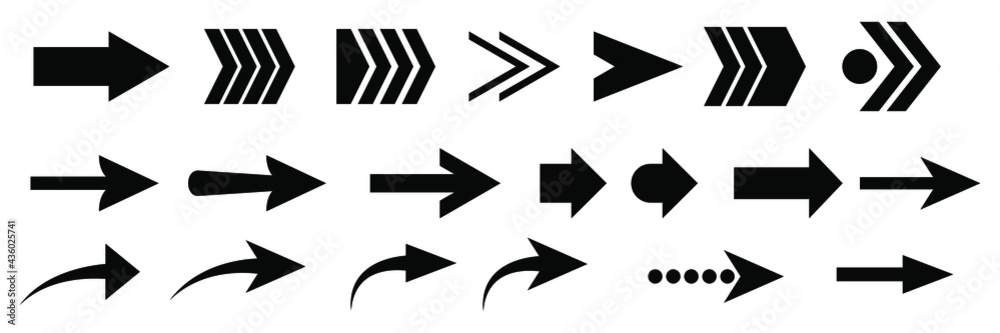 Set of vector arrow icons. Collection of pointers. Set of vector arrow icons. Collection of pointers.