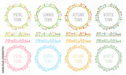 春夏秋冬の街並みセット