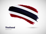Happy national day of Thailand with artistic watercolor country flag background. Grunge brush flag illustration