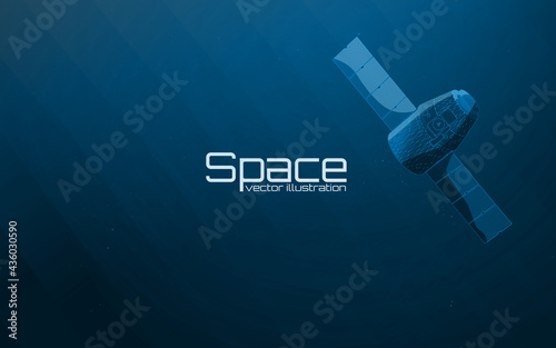 spacecraft, satellite in orbit, new types of rockets, spacewalks, exploration of other planets in space, scientific and engineering breakthroughs in technology, space program.
Wireframe. plexus