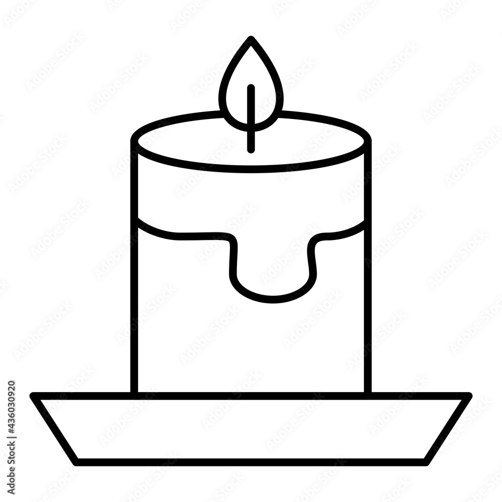 Vector Candle Outline Icon Design Vector Candle Outline Icon Design