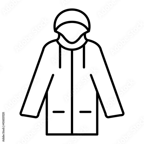 Vector Rain Coat Outline Icon Design