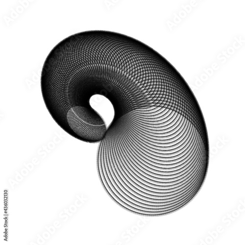 Abstract monochrome spiral element with noise texture for pattern.