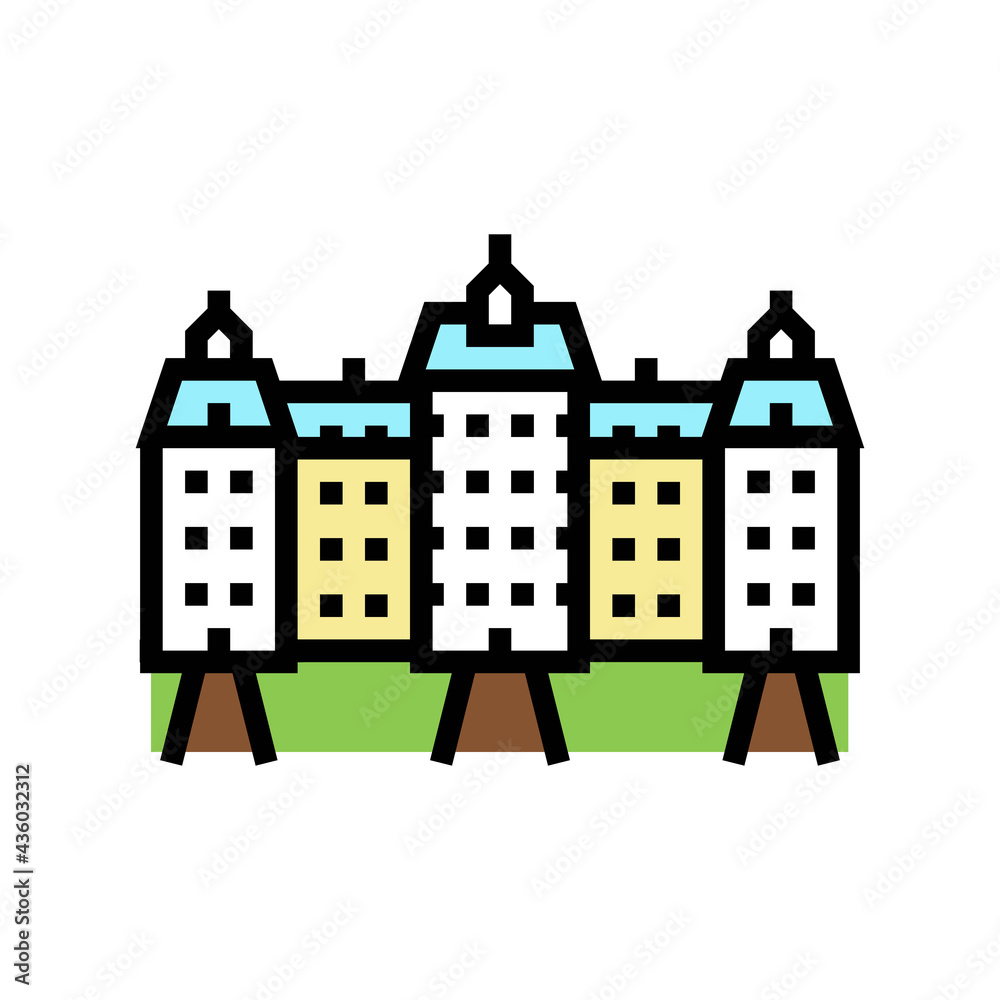 palace house color icon vector. palace house sign. isolated symbol illustration