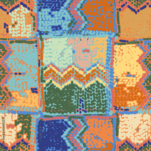 Seamless pattern of traditional African zigzag ornament