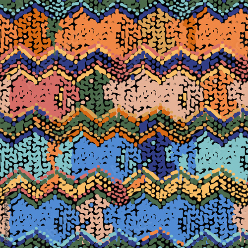 Seamless pattern of traditional African zigzag ornament