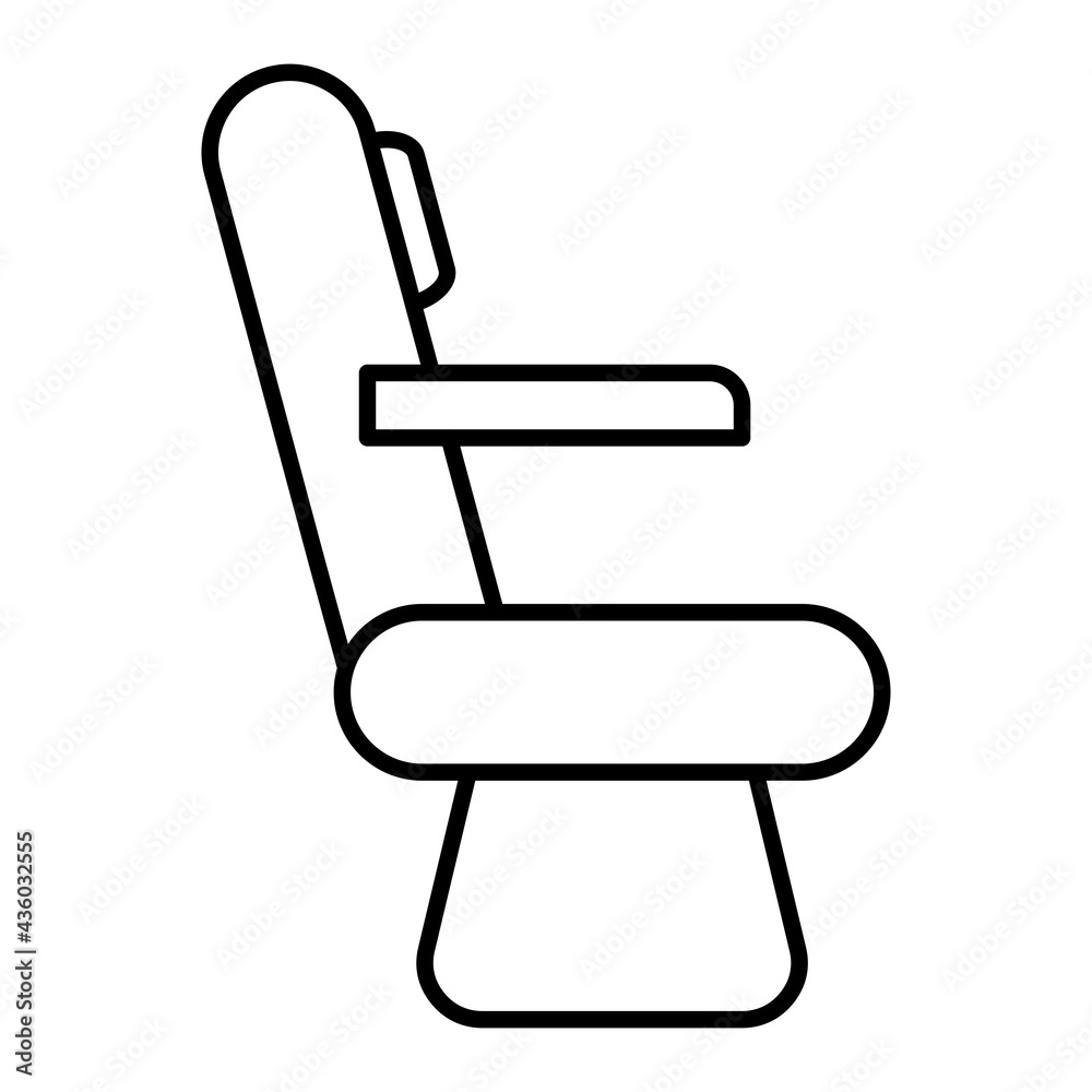 Vector Pilot Seat Outline Icon Design Vector Pilot Seat Outline Icon Design