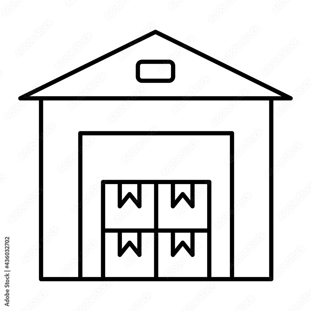  Vector Warehouse Outline Icon Design