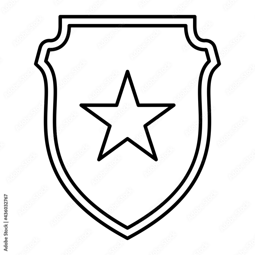 Vector Shield Outline Icon Design Vector Shield Outline Icon Design