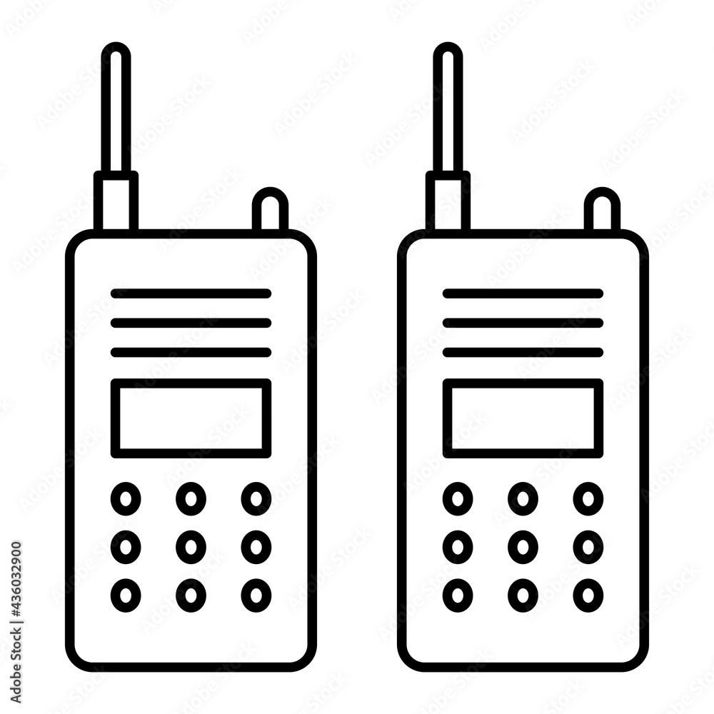 Vector Walkie Talkie Outline Icon Design Vector Walkie Talkie Outline Icon Design