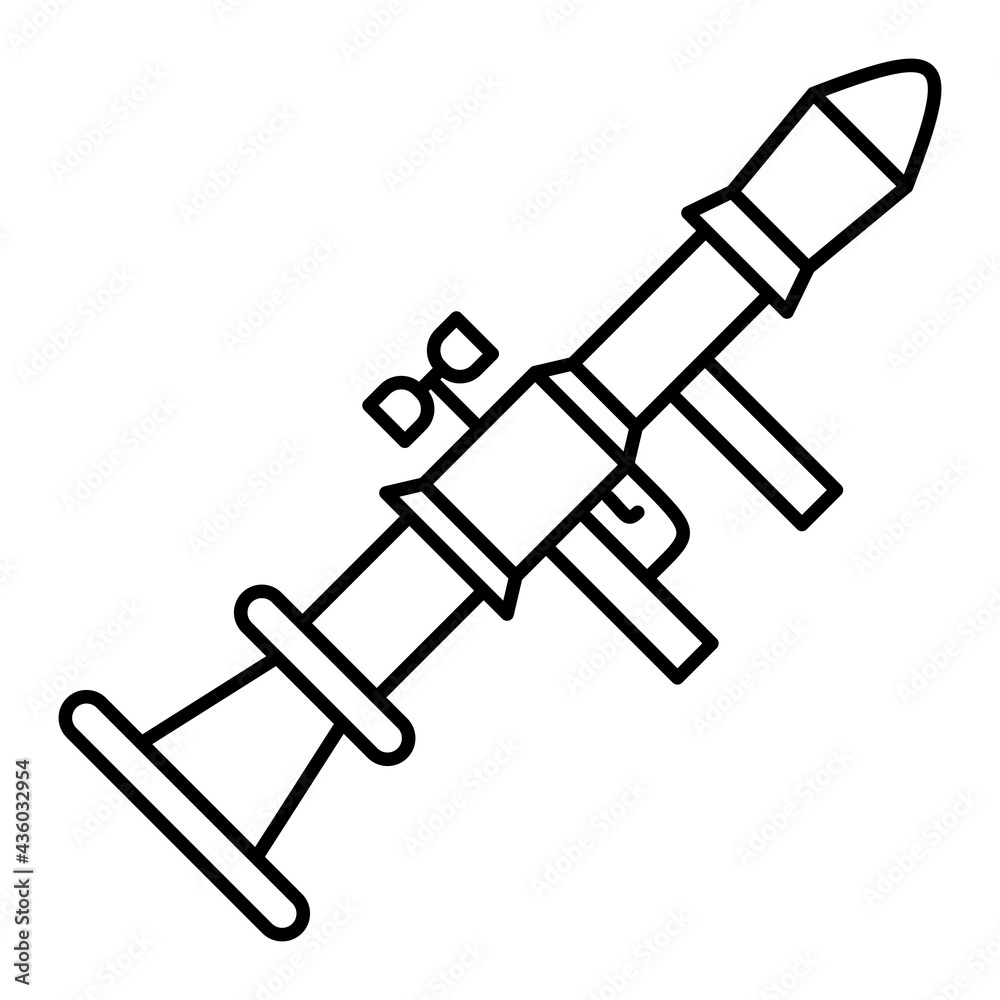 Vector Rocket Launcher Outline Icon Design Vector Rocket Launcher Outline Icon Design