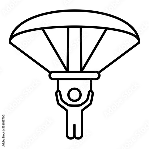 Vector Paraglider Outline Icon Design
