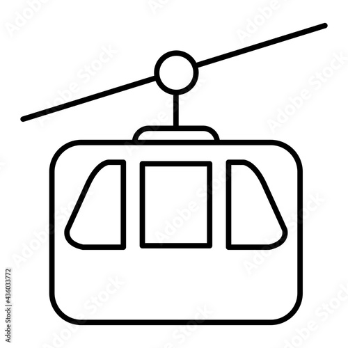 Vector Cable Car Outline Icon Design