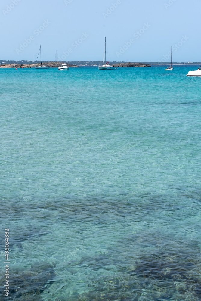 Fototapeta premium Ses Illetes beach in Formentera, Balearic Islands in Spain.