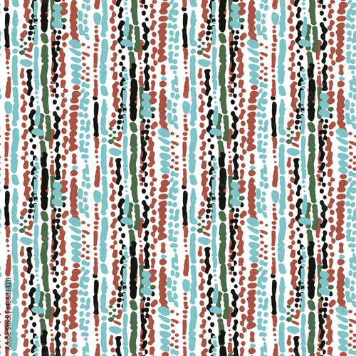 Seamless pattern of traditional African wicker ornament