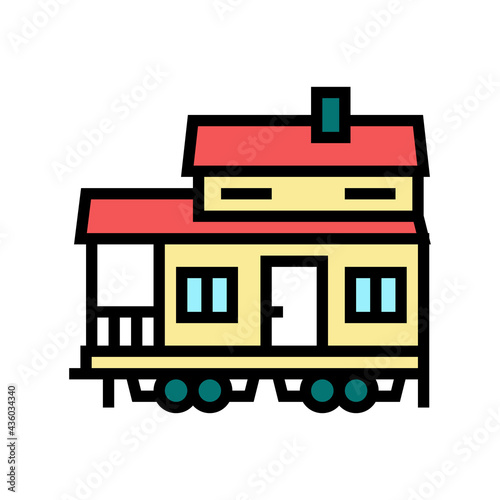mobile home house color icon vector. mobile home house sign. isolated symbol illustration