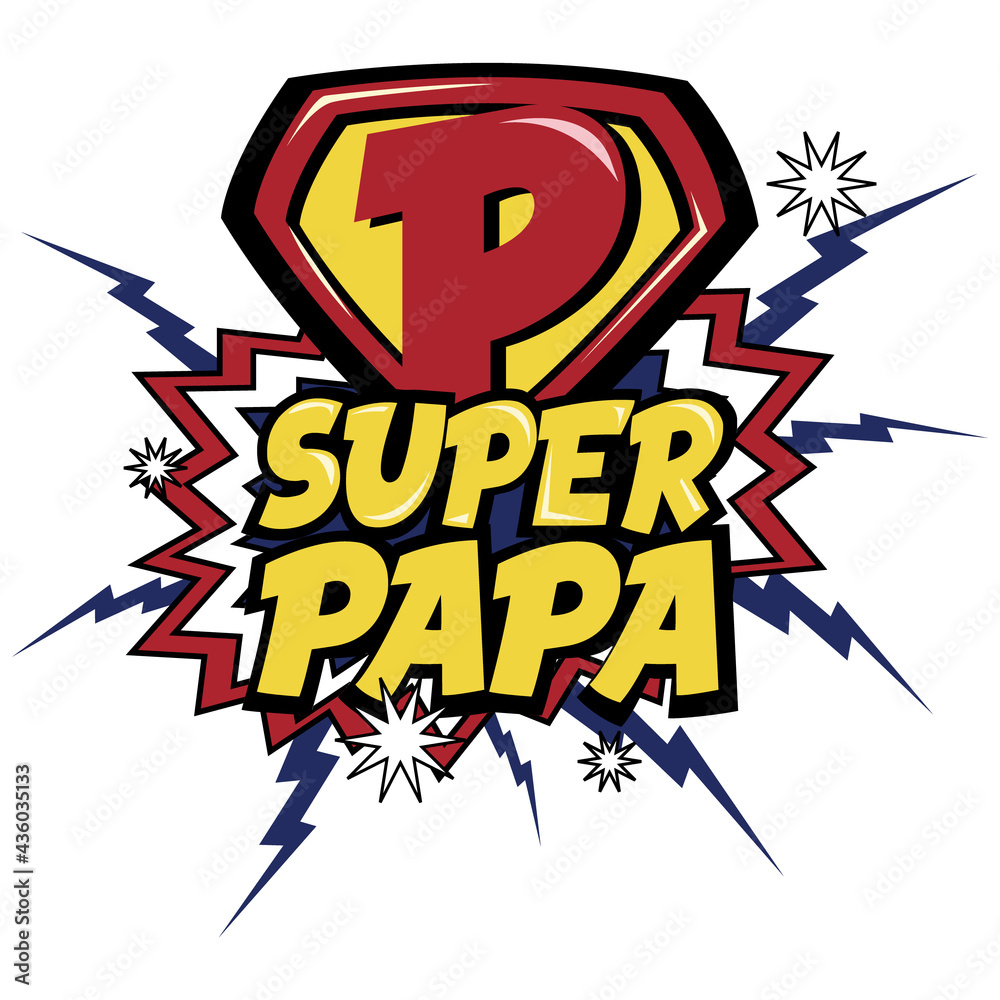 Super Papa Happy Father's Day vector de Stock | Adobe Stock