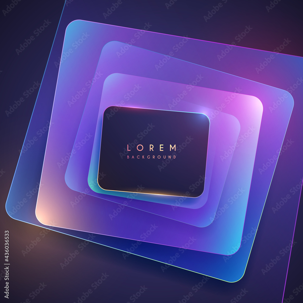 Abstract neon color geometric frame