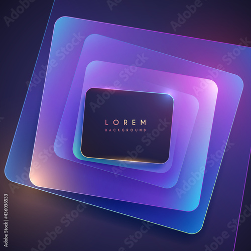 Abstract neon color geometric frame