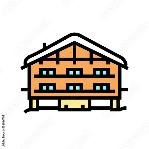 chalet house color icon vector. chalet house sign. isolated symbol illustration