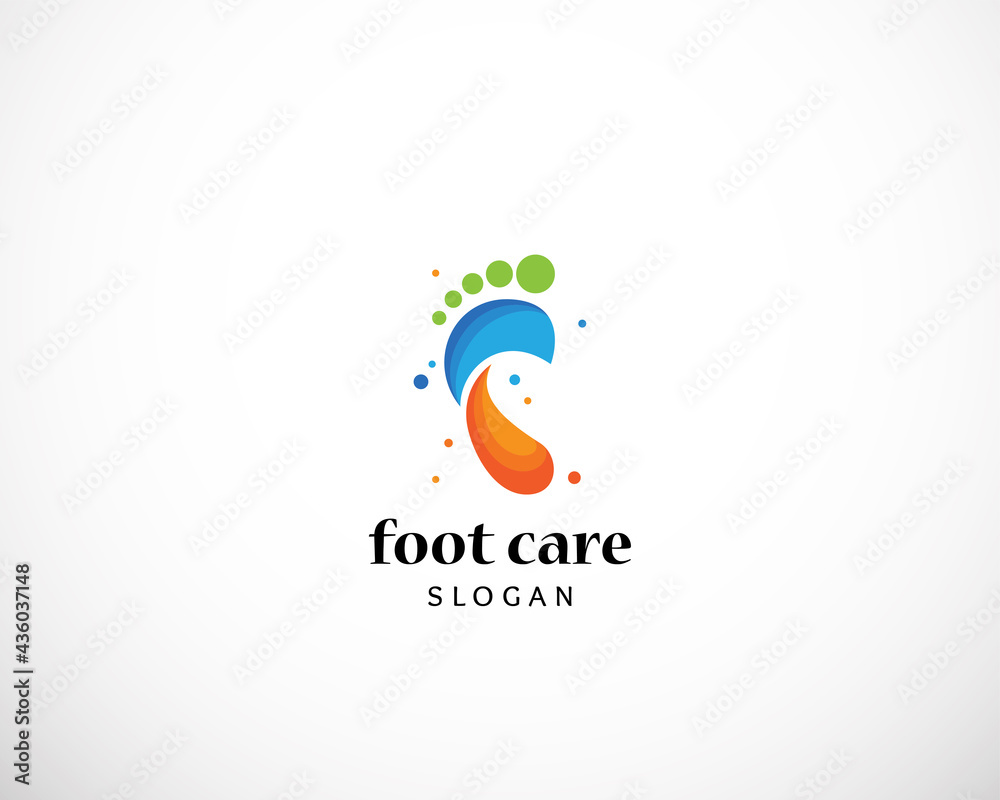Obraz premium foot logo creative color design template icon
