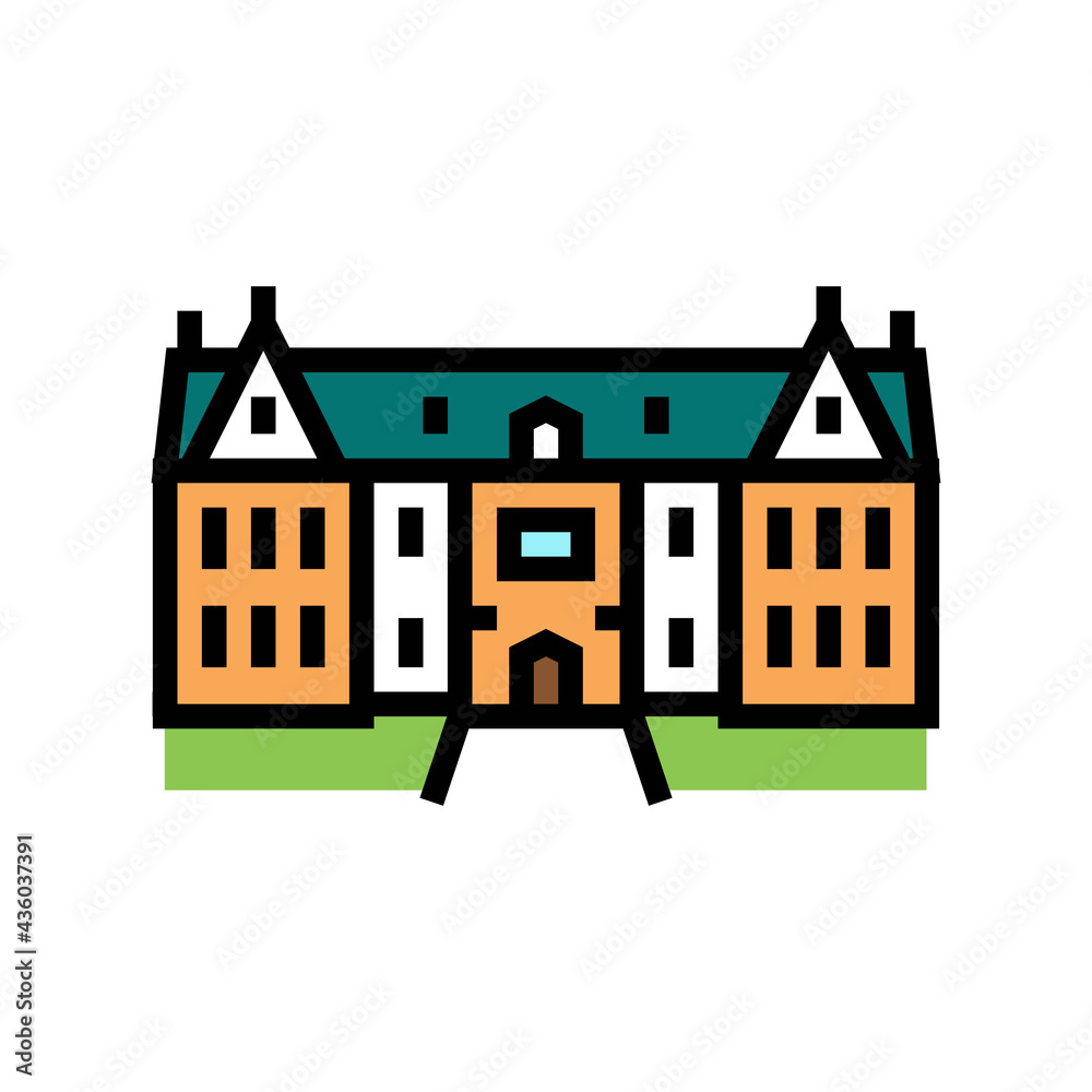 mansion house color icon vector. mansion house sign. isolated symbol illustration