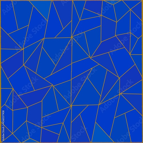 seamless geometric pattern Navy blue shattered pattern fabric background 