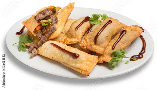 Wallpaper Mural Peruvian Chifa, a fusion of Chinese cuisine with Peruvian ingredients: Wontons with beef Torontodigital.ca