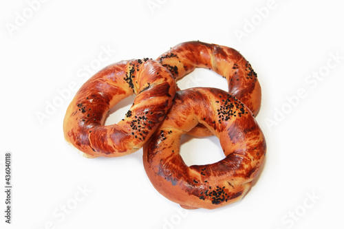 traditional oriental pastries, Turkish bagels with a sprinkle of black cumin