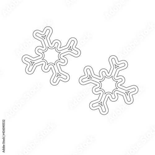 Set of outline gingerbread cookies on white.