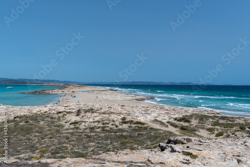 Ses Illetes beach in Formentera  Balearic Islands in Spain.