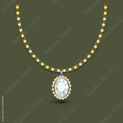 gold and diamond with a big diamond centered necklace Jewelry for girls fashion for women diamonds in a chain