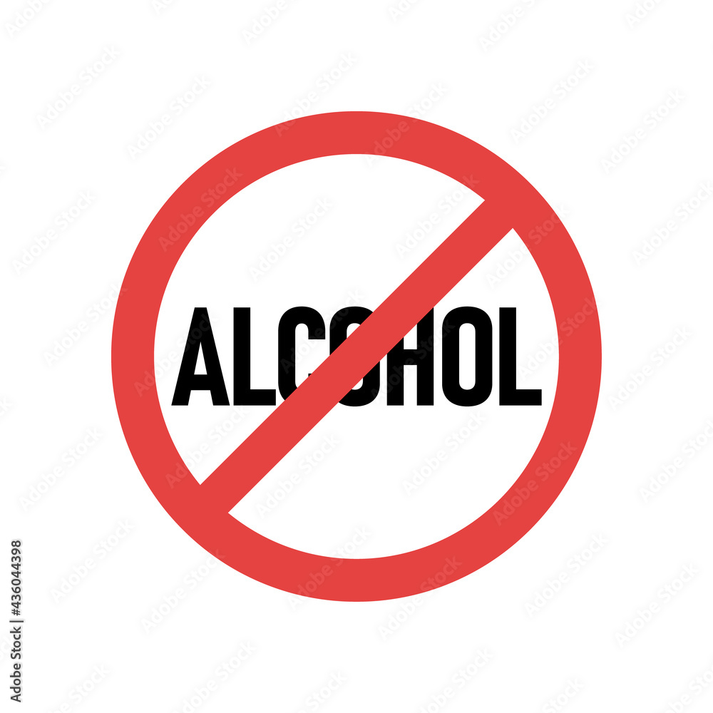 No alcohol sign isolated on white background. Vector illustration. No alcohol sign isolated on white background. Vector illustration.