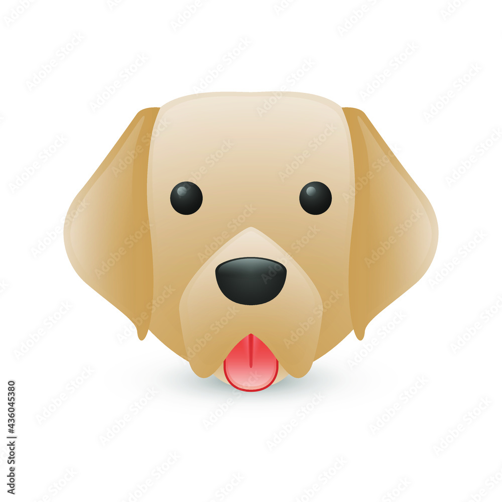 Φωτογραφία Labrador Dog Home Farm Animals Emoji Illustration Face Vector Design Art Doggy Breed Clip Art