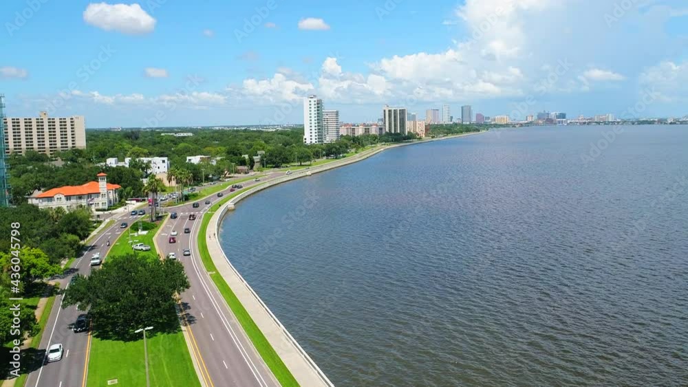 Aerial view of Bayshore Boulevard vista in Tampa Florida Aerial view of Bayshore Boulevard vista in Tampa Florida
