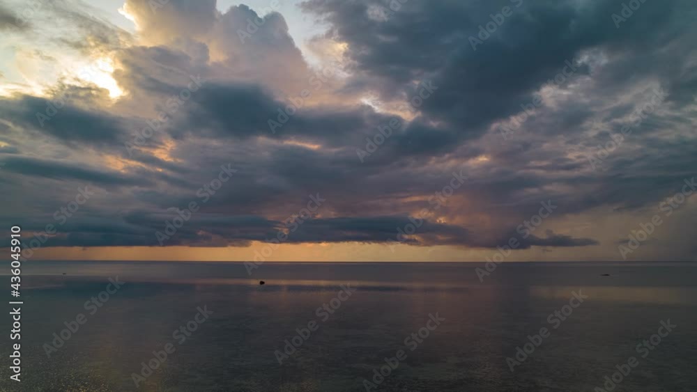 Aerial cinematic hyperlapse of a sunrise over the ocean. Aerial cinematic hyperlapse of a sunrise over the ocean.