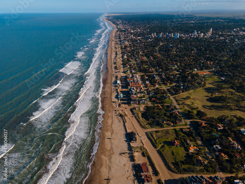 Aerial landscape of beach and city   Argentina 