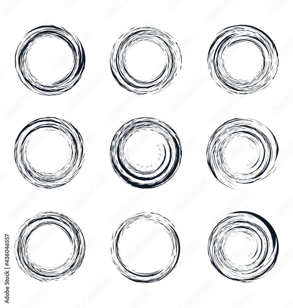Set Of Abstract Grunge Circular Set Of Abstract Grunge Circular