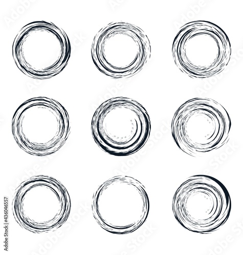 Set Of Abstract Grunge Circular