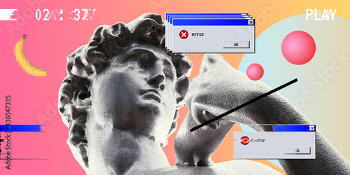 Obraz na płótnie Apollo background concept. Retro wave background.
