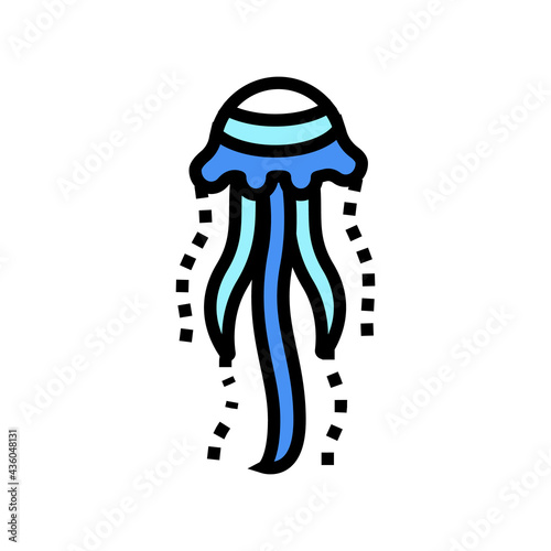 jellyfish ocean color icon vector. jellyfish ocean sign. isolated symbol illustration