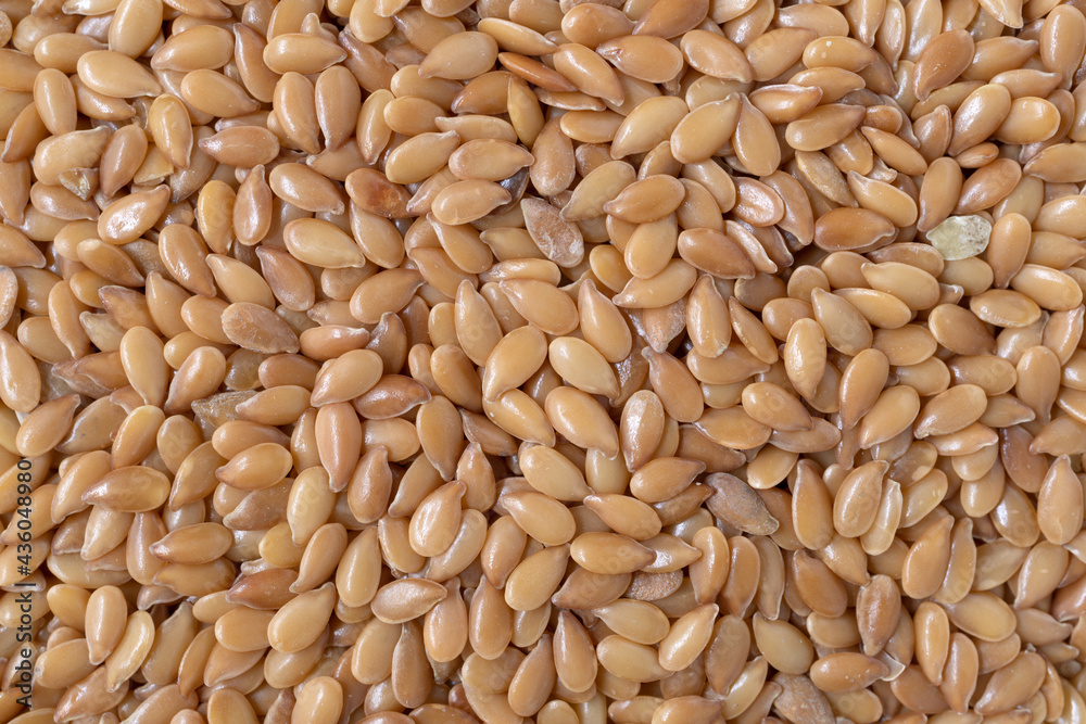 Macro view of flaxseed in natural light. Macro view of flaxseed in natural light.