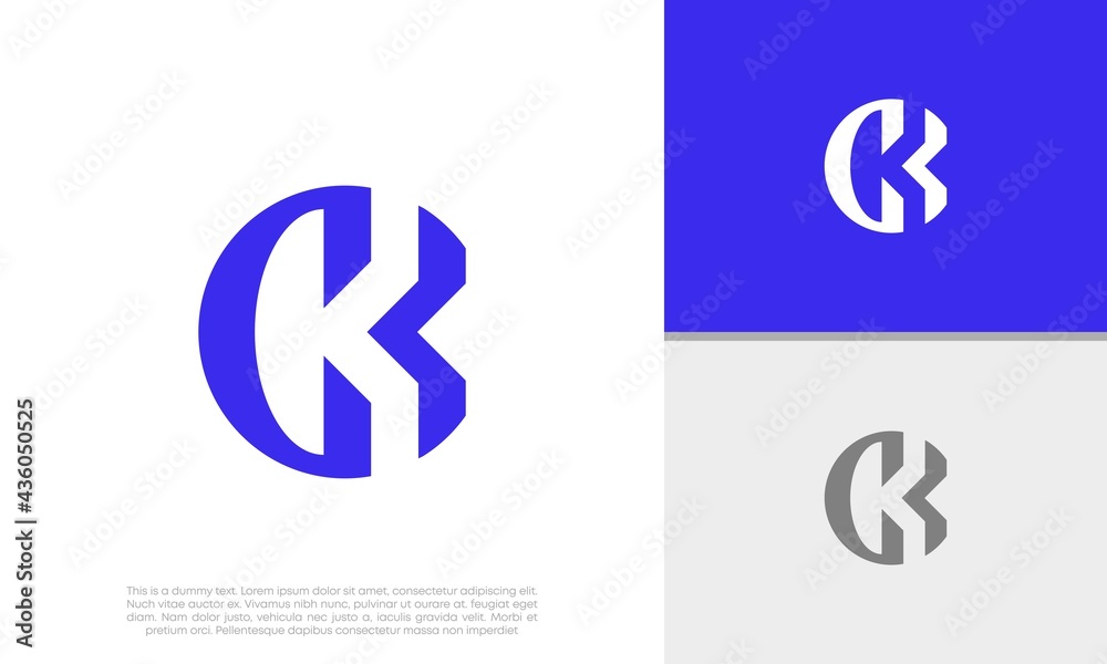 Initials CK logo design. Innovative high tech logo template. Template label for blockchain technology. Initials CK logo design. Innovative high tech logo template. Template label for blockchain technology.