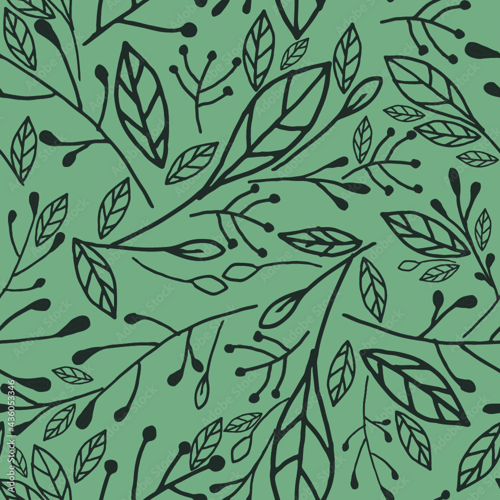 Fototapeta premium Floral seamless pattern vector 