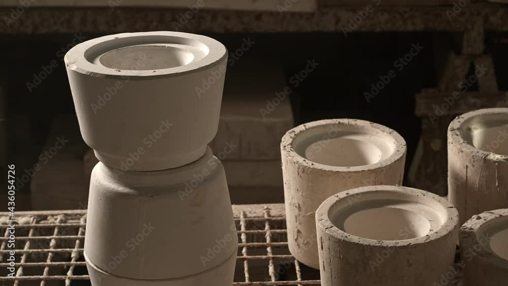 Clay Pots Mold in a Ceramic Studio Workshop Clay Pots Mold in a Ceramic Studio Workshop