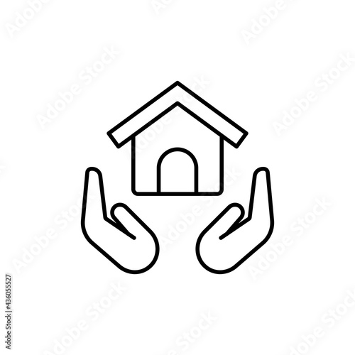 Real estate, house insurance, save home icon