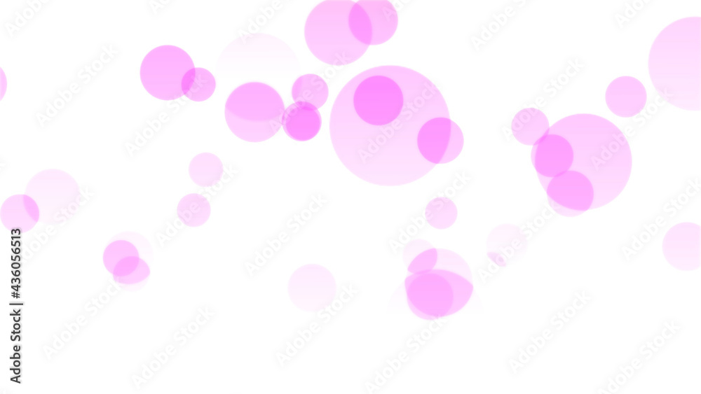 ピンク色の円形の背景素材(白背景)