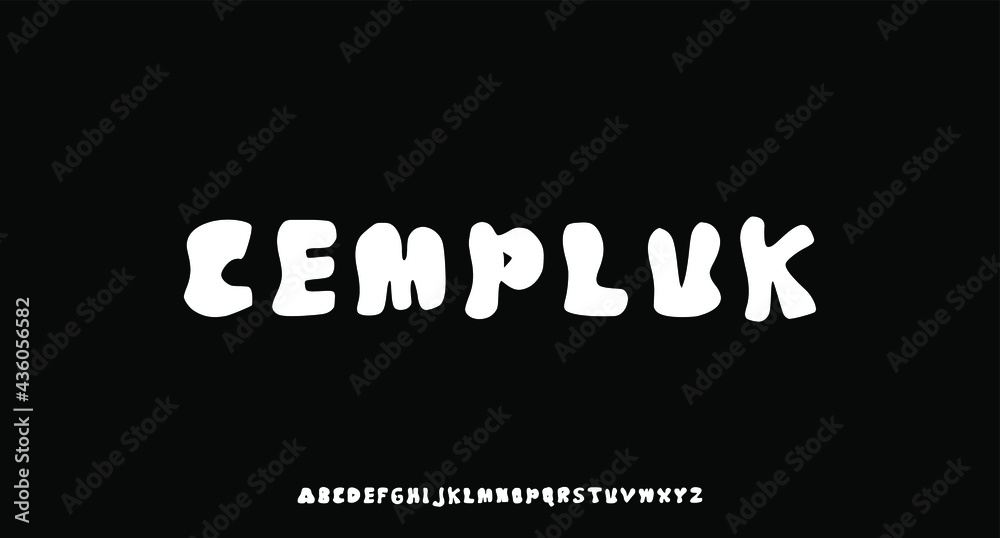 Obraz premium bold display hand drawn alphabet font vector