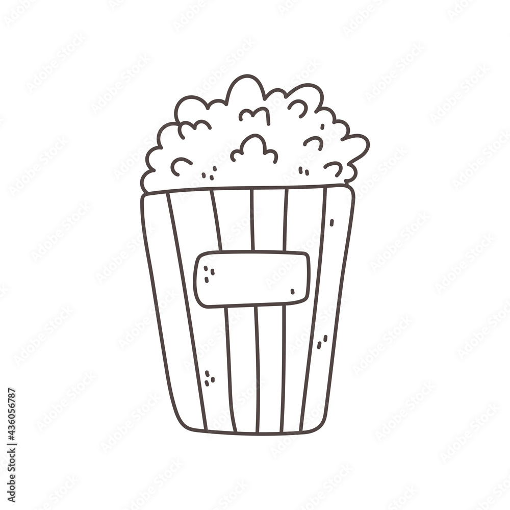 pop corn outline pop corn outline