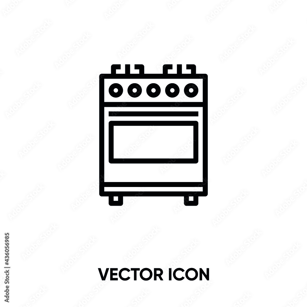 Fototapeta premium Stove vector icon. Modern, simple flat vector illustration for website or mobile app. Gas stove symbol, logo illustration. Pixel perfect vector graphics 